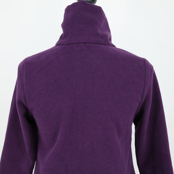 Garnet Hill Kids Coat Girls 12 Purple Tweed Snap Front Asymmetric Hem Overcoat - Picture 6 of 16